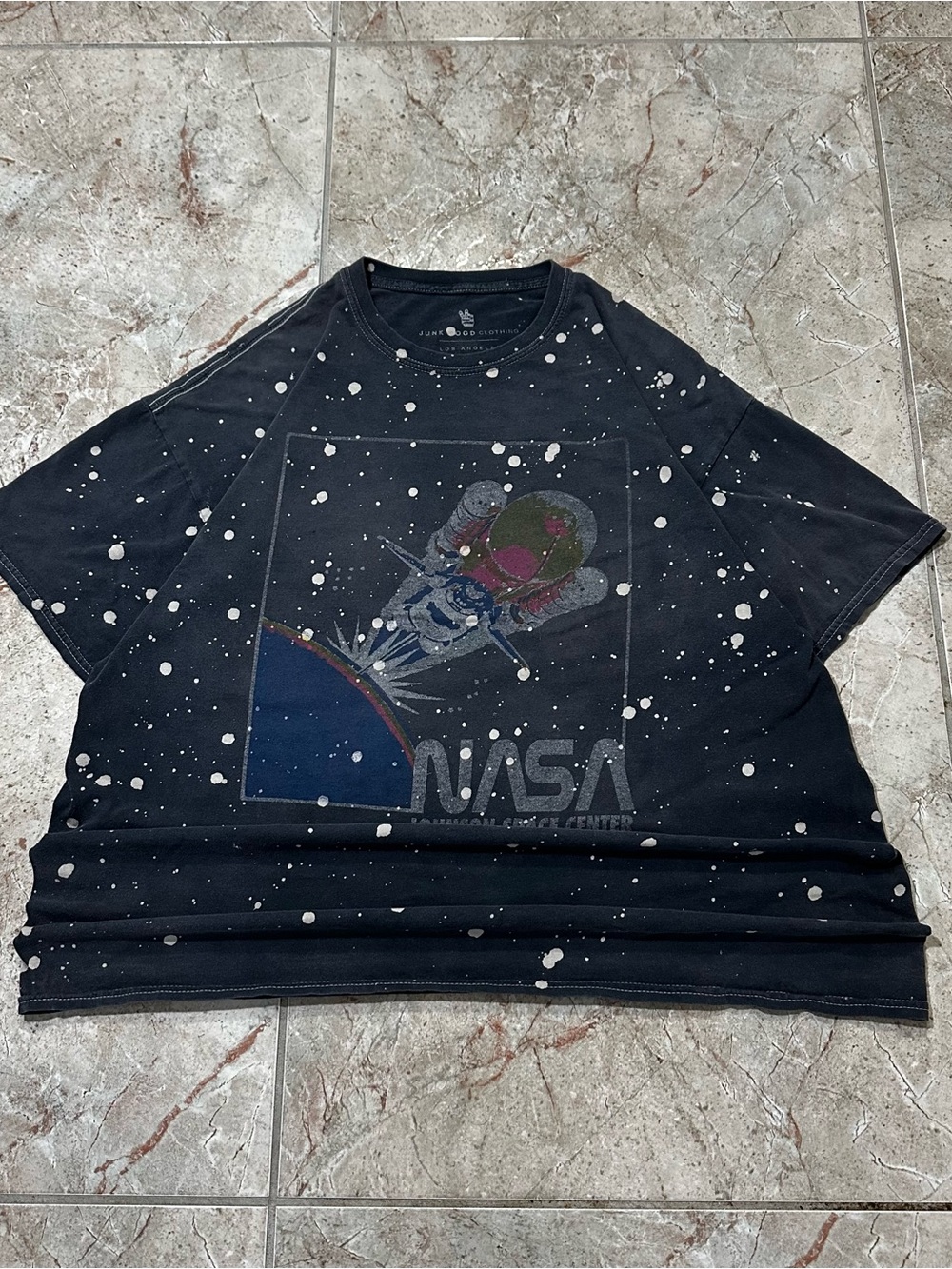 Junk Food Clothing Black NASA Graphic Short-Sleeve Tee with Space Splash